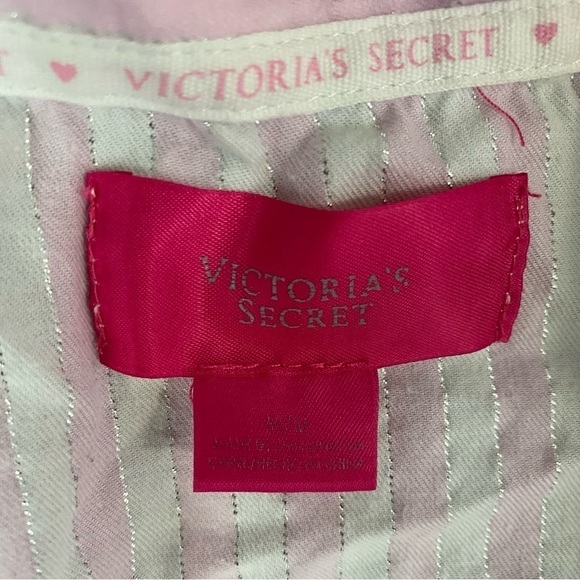 Victoria’s Secret pink striped dress shirt size medium - Picture 2 of 8